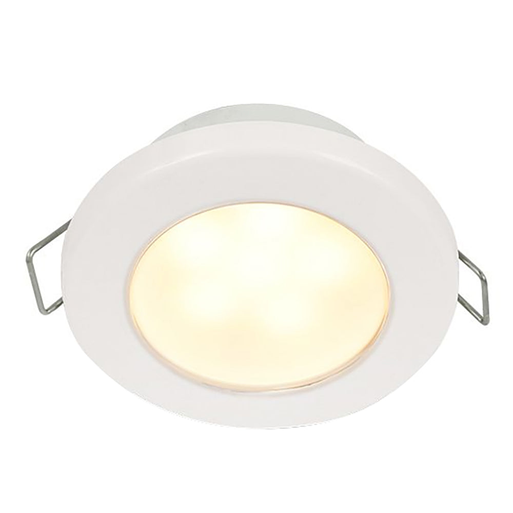 Tri-Water Marine | Hella Marine EuroLED 75 3" Round Spring Mount Down Light - Warm White LED - White Plastic Rim - 12V [958109511]