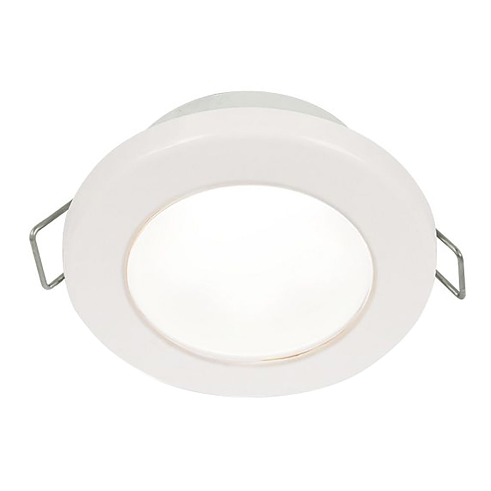 Tri-Water Marine | Hella Marine EuroLED 75 3" Round Spring Mount Down Light - White LED - White Plastic Rim - 12V [958110511]