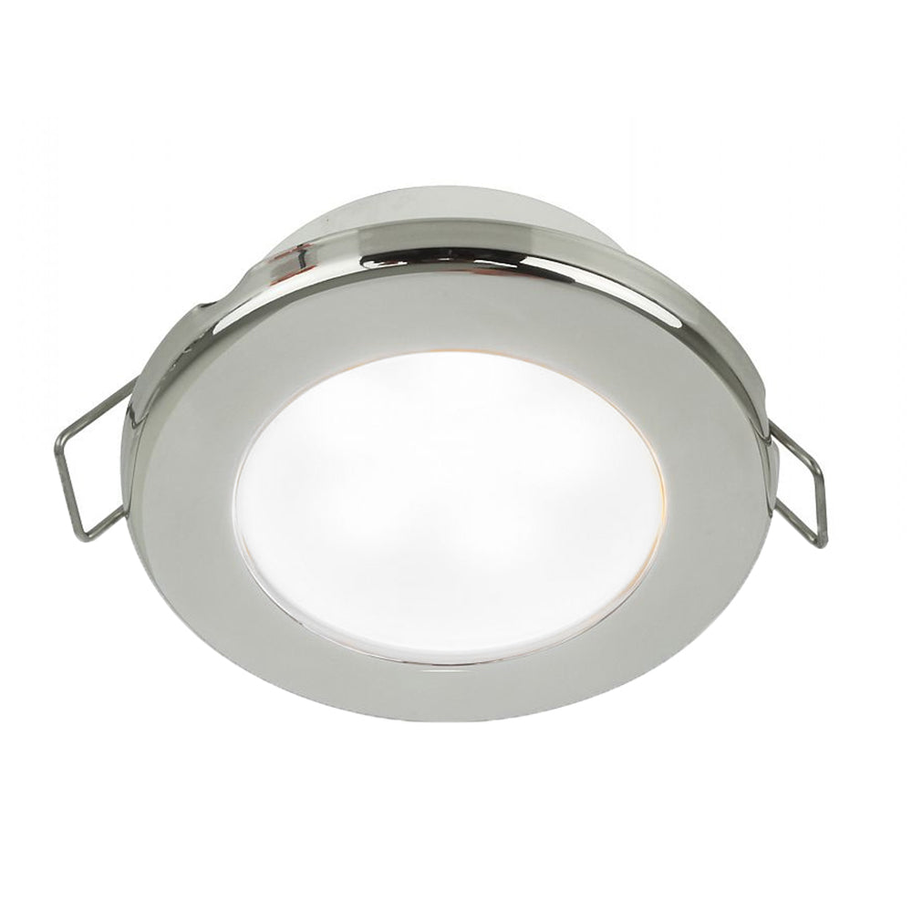 Tri-Water Marine | Hella Marine EuroLED 75 3" Round Spring Mount Down Light - White LED - Stainless Steel Rim - 12V [958110521]