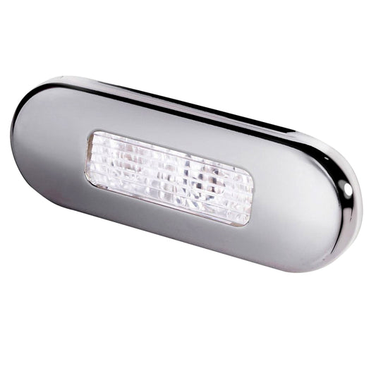 Tri-Water Marine | Hella Marine Surface Mount Oblong LED Courtesy Lamp - White LED - Stainless Steel Bezel [980869301]