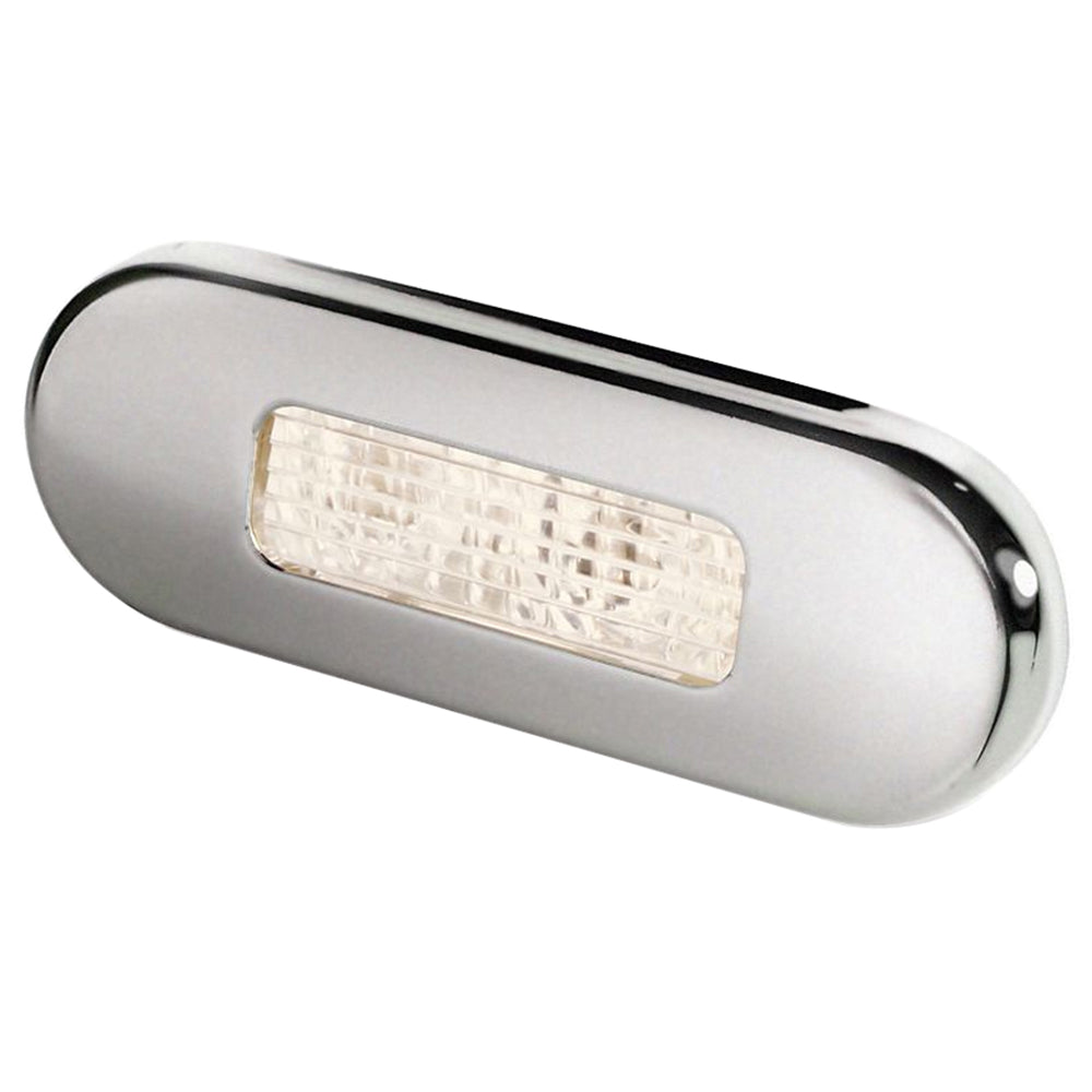 Tri-Water Marine | Hella Marine Surface Mount Oblong LED Courtesy Lamp - Warm White LED - Stainless Steel Bezel [980869401]