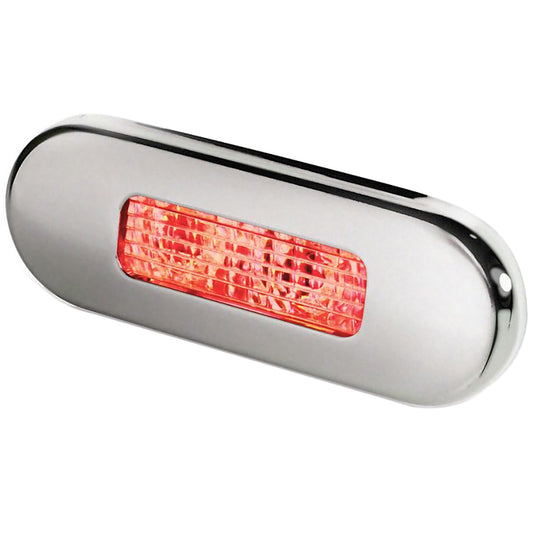 Tri-Water Marine | Hella Marine Surface Mount Oblong LED Courtesy Lamp - Red LED - Stainless Steel Bezel [980869501]