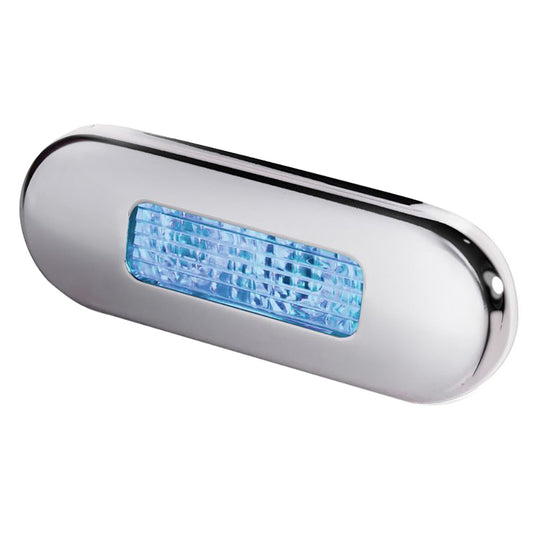 Tri-Water Marine | Hella Marine Surface Mount Oblong LED Courtesy Lamp - Blue LED - Stainless Steel Bezel [980869601]