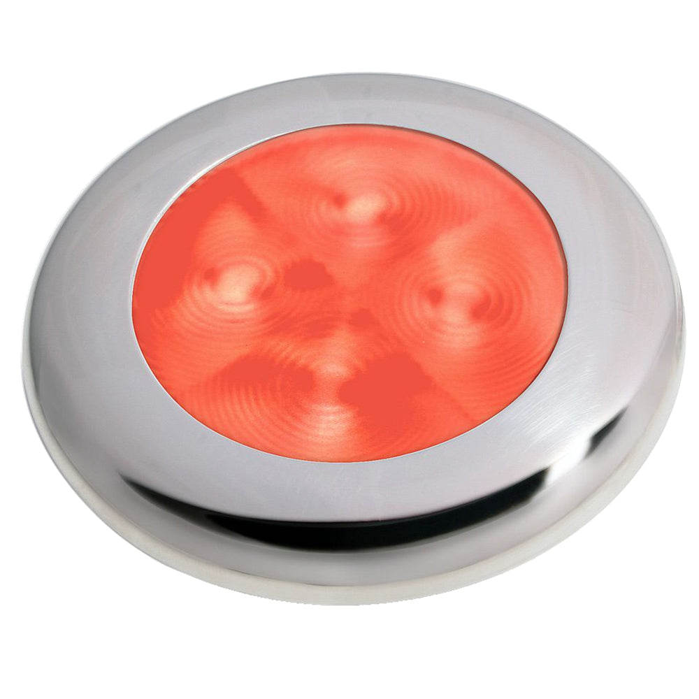 Tri-Water Marine | Hella Marine Slim Line LED 'Enhanced Brightness' Round Courtesy Lamp - Red LED - Stainless Steel Bezel - 12V [980507221]