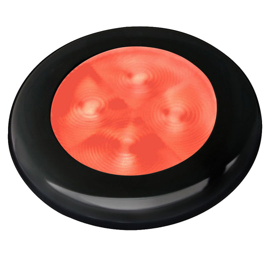 Tri-Water Marine | Hella Marine Slim Line LED 'Enhanced Brightness' Round Courtesy Lamp - Red LED - Black Plastic Bezel - 12V [980507251]