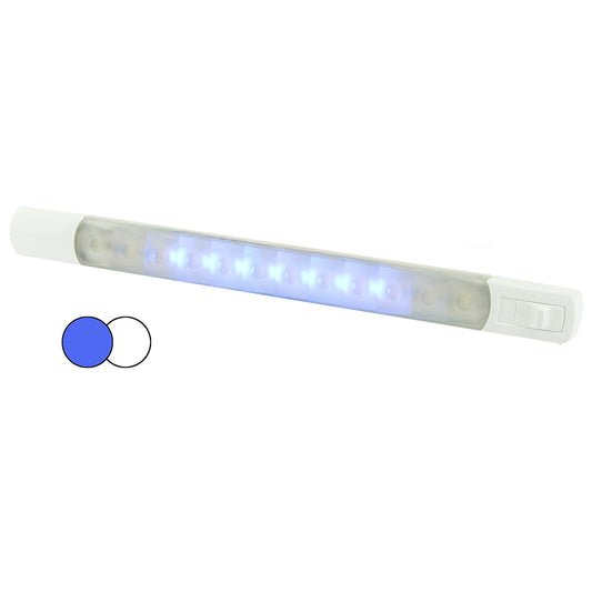 Tri-Water Marine | Hella Marine Surface Strip Light w/Switch - White/Blue LEDs - 12V [958121011]