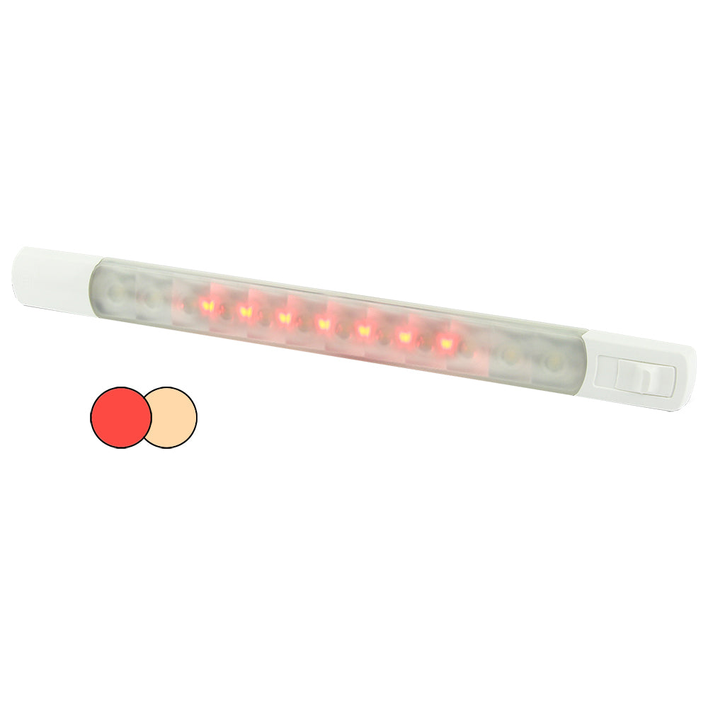 Tri-Water Marine | Hella Marine Surface Strip Light w/Switch - Warm White/Red LEDs - 12V [958121101]