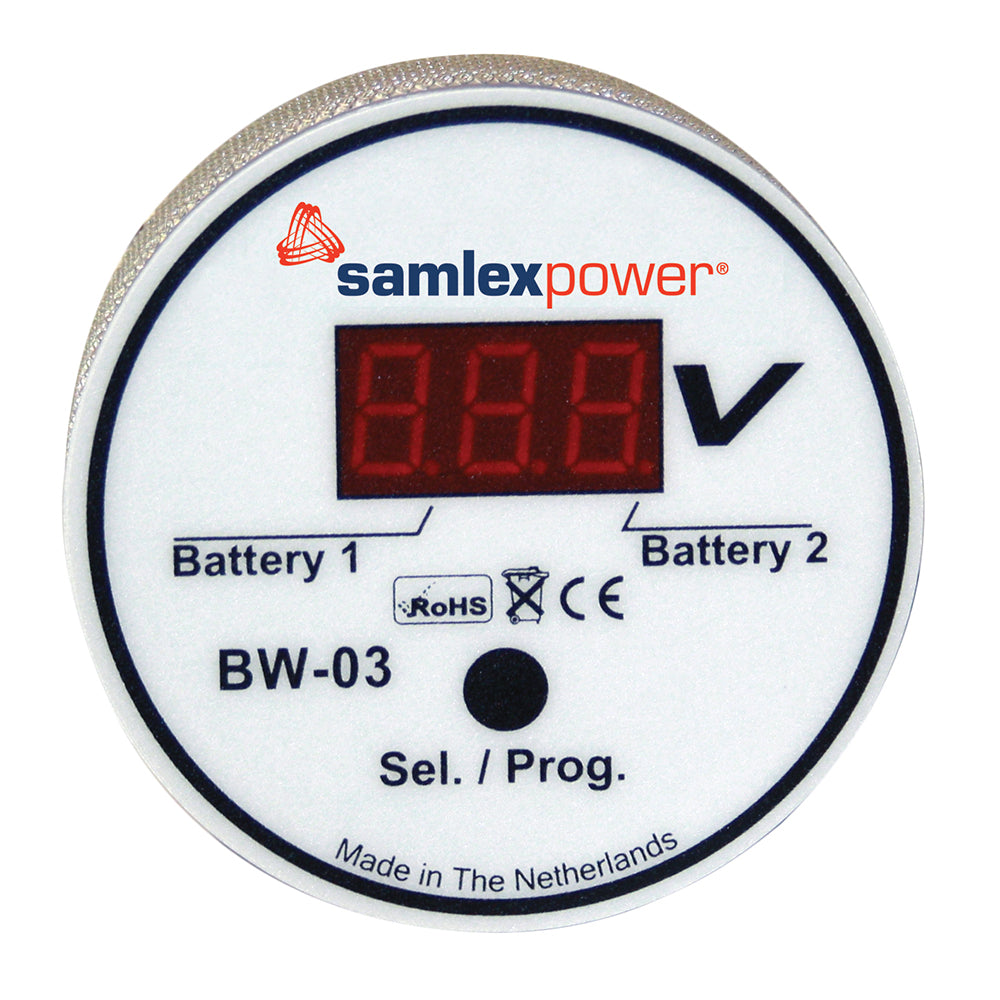 Tri-Water Marine | Samlex Dual Battery Monitor - 12V or 24V - Auto Detection [BW-03]