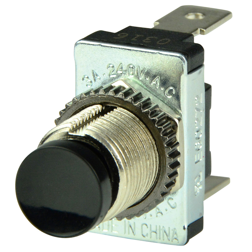 Tri-Water Marine | BEP Black SPST Momentary Contact Switch - OFF/(ON) [1001402]