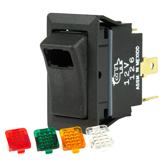 Tri-Water Marine | BEP SPST Rocker Switch - 1-LED w/4-Colored Covers - 12V/24V - ON/OFF [1001716]