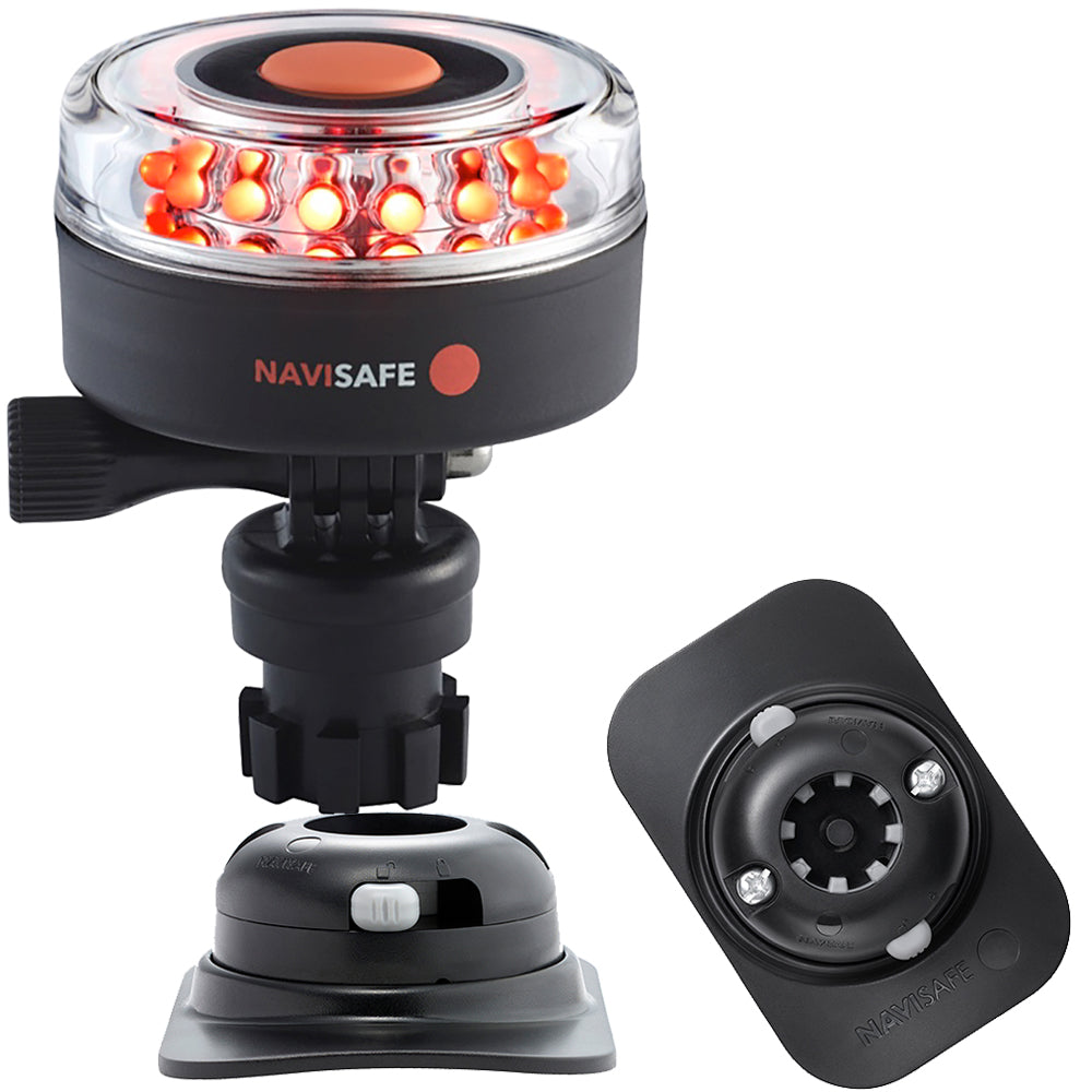 Tri-Water Marine | Navisafe Navilight All RED 360 2NM w/Navimount Base RIB Mount - Black [045KIT2]