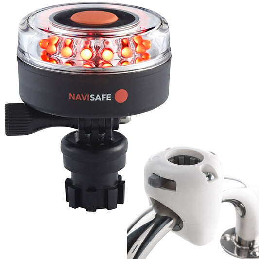 Tri-Water Marine | Navisafe Navilight All RED 360 2NM w/Navimount Base Rail Mount - White [045KIT3]