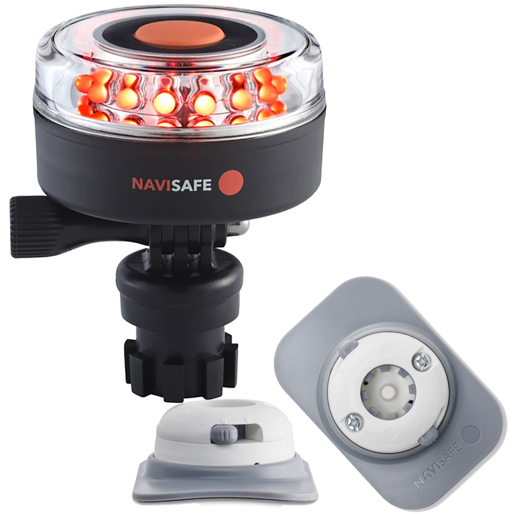 Tri-Water Marine | Navisafe Navilight All RED 360 2NM w/Navimount Base RIB Mount - White [045KIT4]