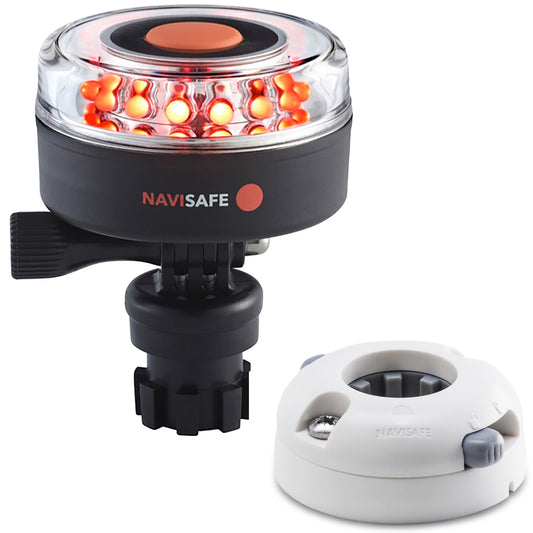 Tri-Water Marine | Navisafe Navilight All RED 360 2NM w/Navimount Base Horizontal Mount - White [045KIT5]