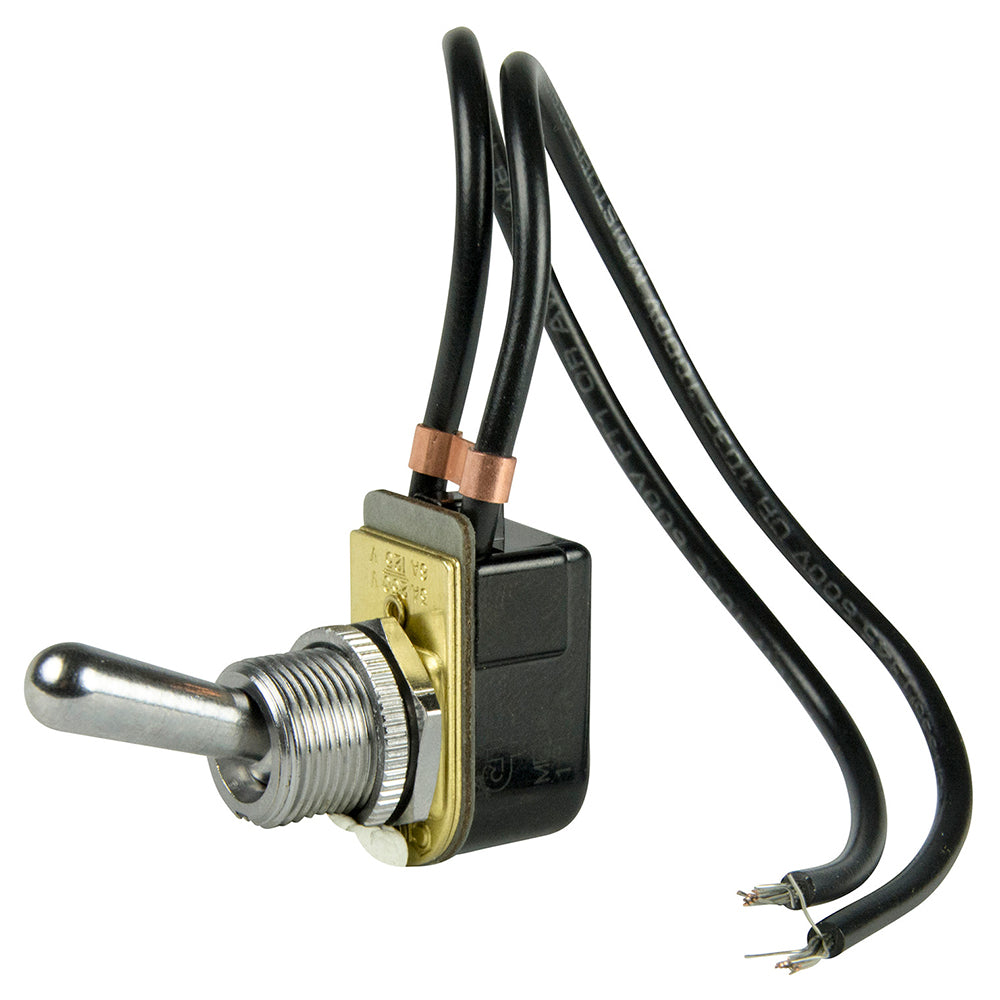 Tri-Water Marine | BEP SPST Chrome Plated Toggle Switch Wire Leads - ON/OFF [1002023]