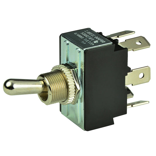 Tri-Water Marine | BEP DPDT Chrome Plated Toggle Switch - ON/OFF/(ON) [1002014]