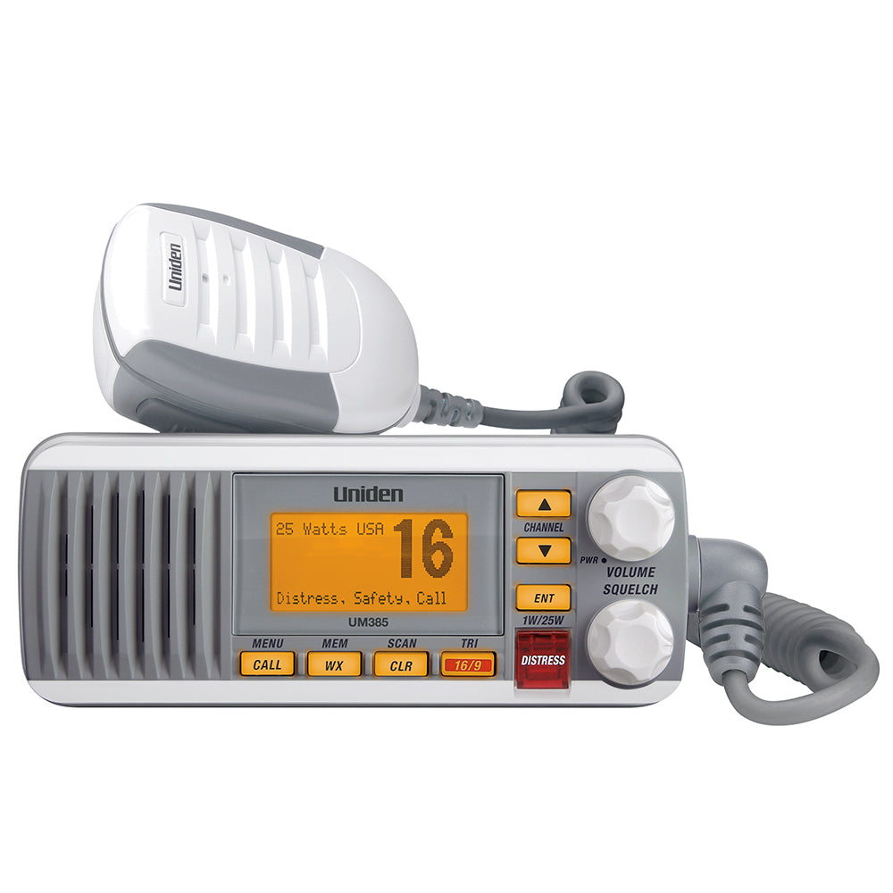 Tri-Water Marine | Uniden UM385 Fixed Mount VHF Radio - White [UM385]