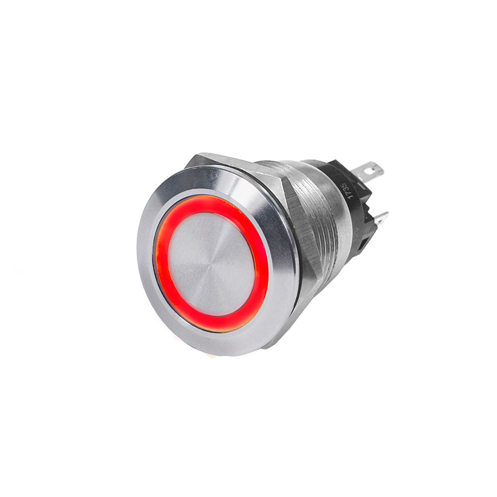 Tri-Water Marine | Blue Sea 4162 SS Push Button Switch - Off-On - Red - 10A [4162]