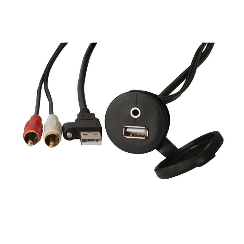 Tri-Water Marine | Fusion MS-CBUUSB3.5 Panel Mount USB 3.5mm Headphone Jack [010-12381-00]