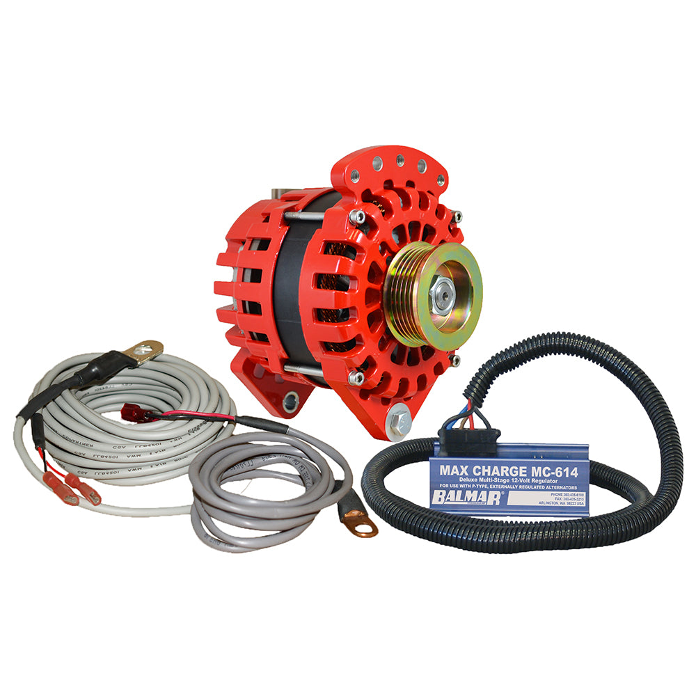 Tri-Water Marine | Balmar Alternator 3.15" Dual Foot Saddle K6 Serpentine Pulley Regulator Temp Sensor - 170A Kit - 12V [XT-DF-170-K6-KIT]