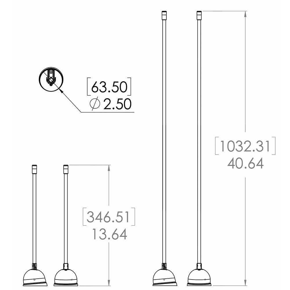 Tri-Water Marine | Lumitec Contour Anchor Light - 12" - Black Shaft White Base [101585]