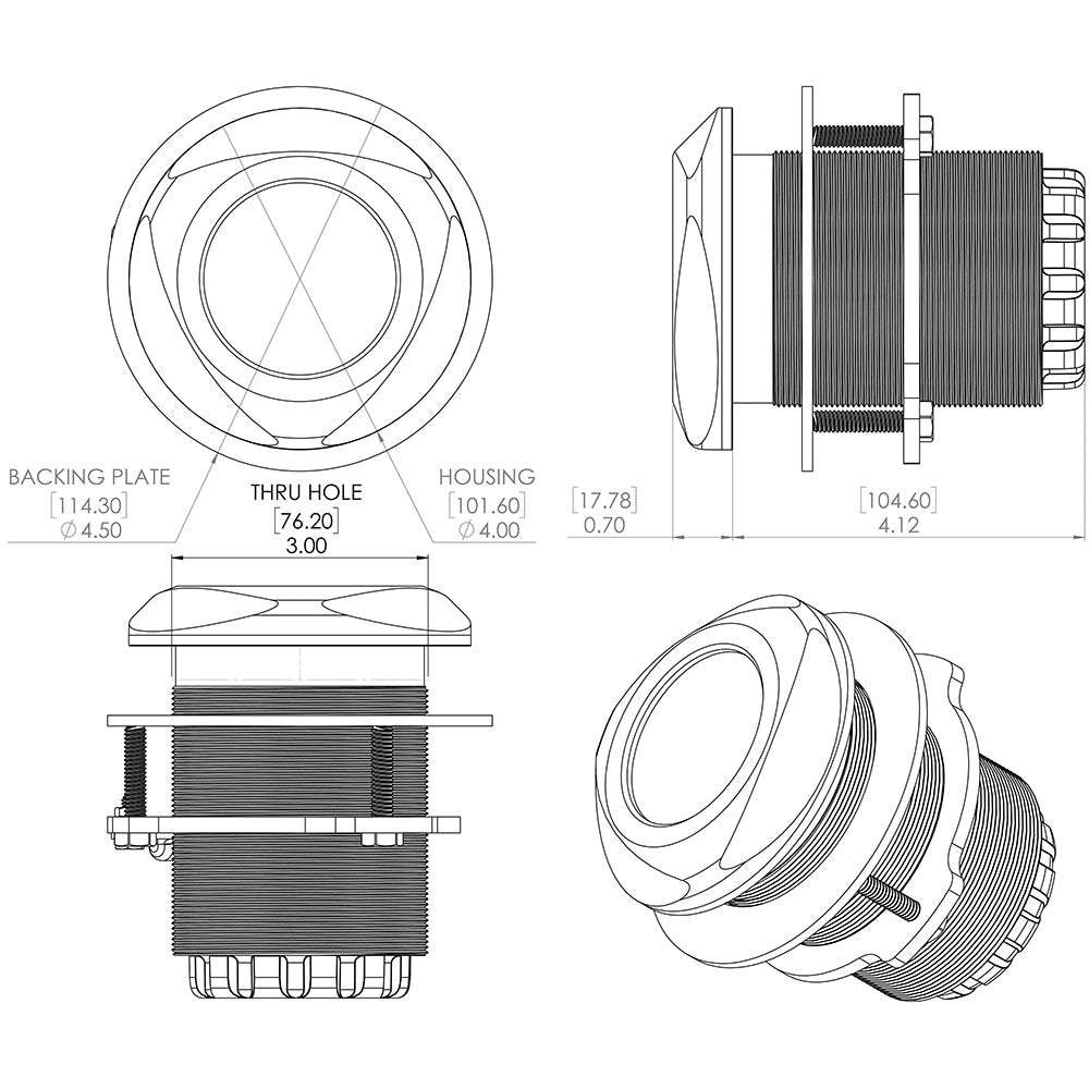 Tri-Water Marine | Lumitec SeaBlaze Typhoon Underwater Bronze Thru-Hull LED Light - RGBW Spectrum [101449]