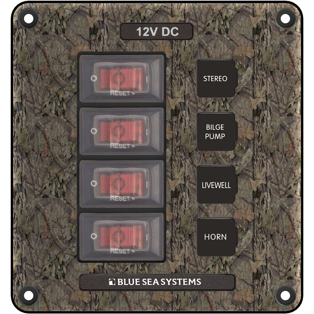 Tri-Water Marine | Blue Sea 4323 Circuit Breaker Switch Panel 4 Position - Camo [4323]