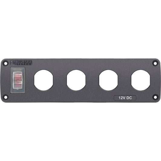 Tri-Water Marine | Blue Sea Water Resistant USB Accessory Panel - 15A Circuit Breaker, 4x Blank Apertures [4369]