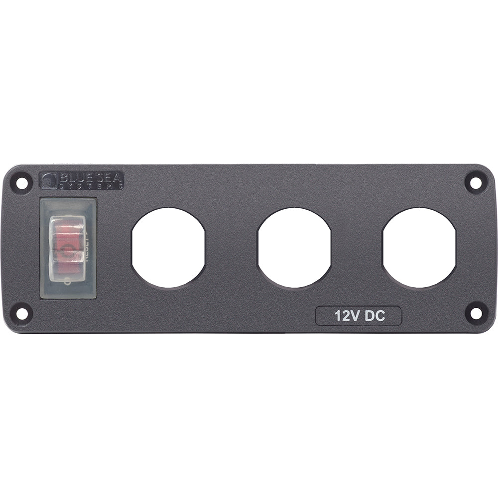 Tri-Water Marine | Blue Sea 4367 Water Resistant USB Accessory Panel - 15A Circuit Breaker, 3x Blank Apertures [4367]