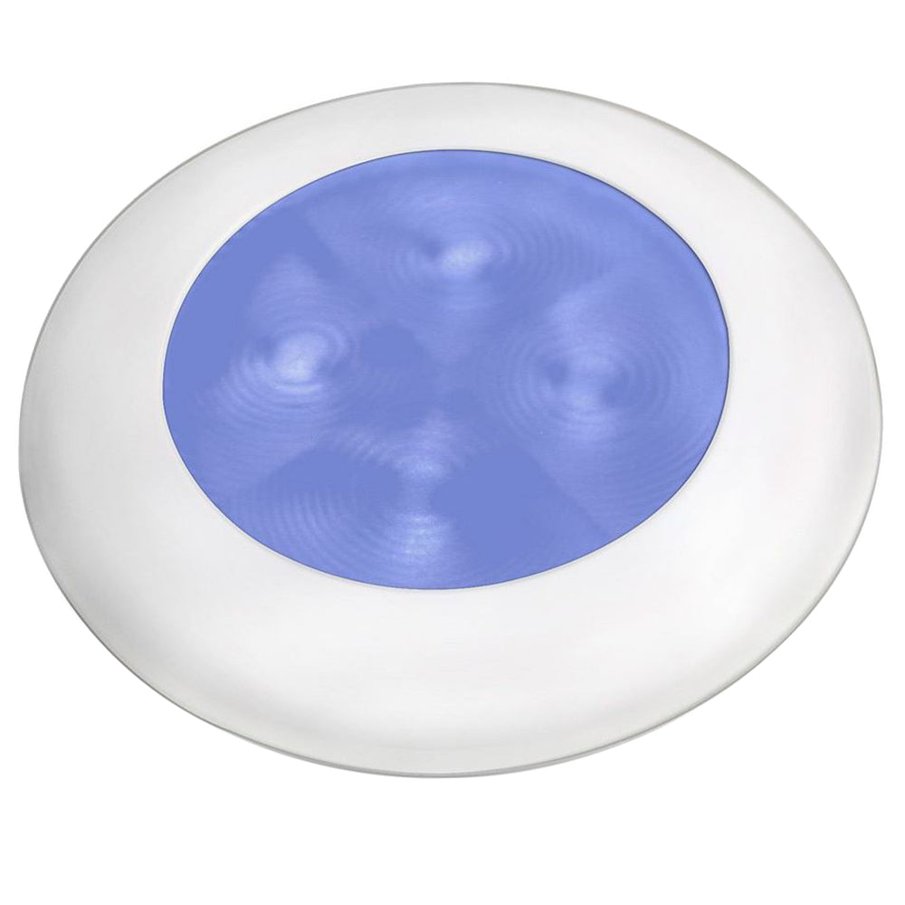 Tri-Water Marine | Hella Marine Blue LED Round Courtesy Lamp - White Bezel - 24V [980503241]