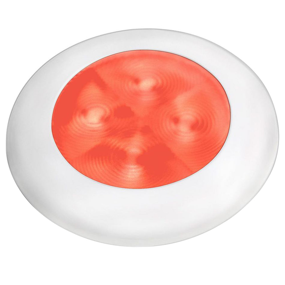 Tri-Water Marine | Hella Marine Red LED Round Courtesy Lamp - White Bezel - 24V [980508241]