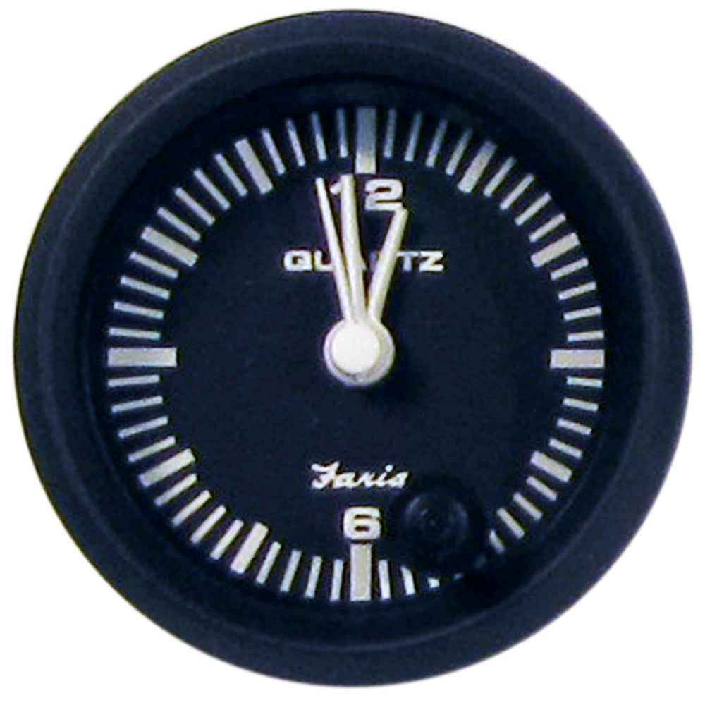 Tri-Water Marine | Faria Euro Black 2" Clock - Quartz (Analog) [12825]