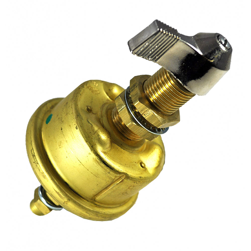 Tri-Water Marine | Cole Hersee Single Pole Brass Battery Switch w/Faceplate 175 Amp Continuous 800 Amp Intermittent [M-284-09-BP]