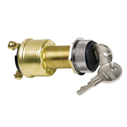 Tri-Water Marine | Cole Hersee 3 Position Brass Ignition Switch w/Rubber Boot [M-550-14-BP]