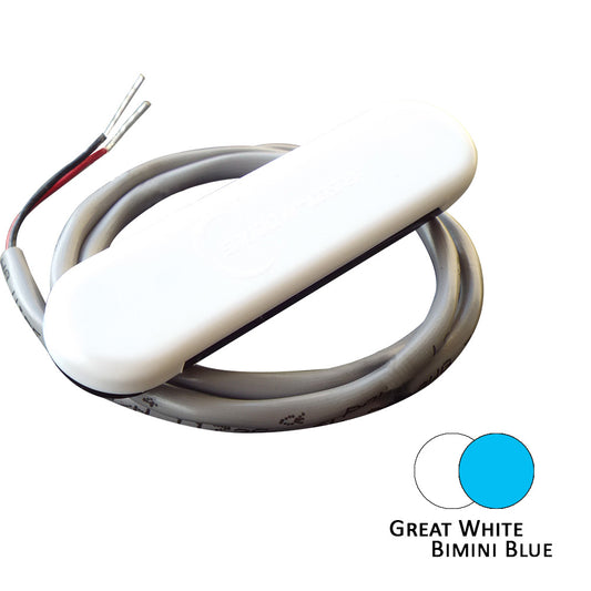 Tri-Water Marine | Shadow-Caster Dual Color Courtesy Light w/2 Lead Wire - White Abs Cover - Great White/Bimini Blue [SCM-CL-BB/GW]