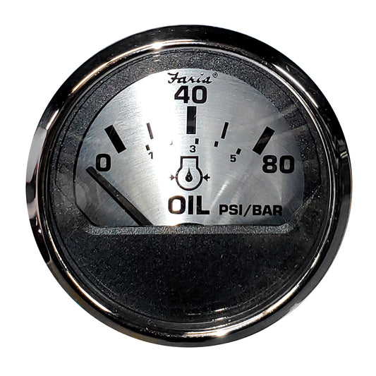 Tri-Water Marine | Faria Spun Silver 2" Oil Pressure Gauge [16002]