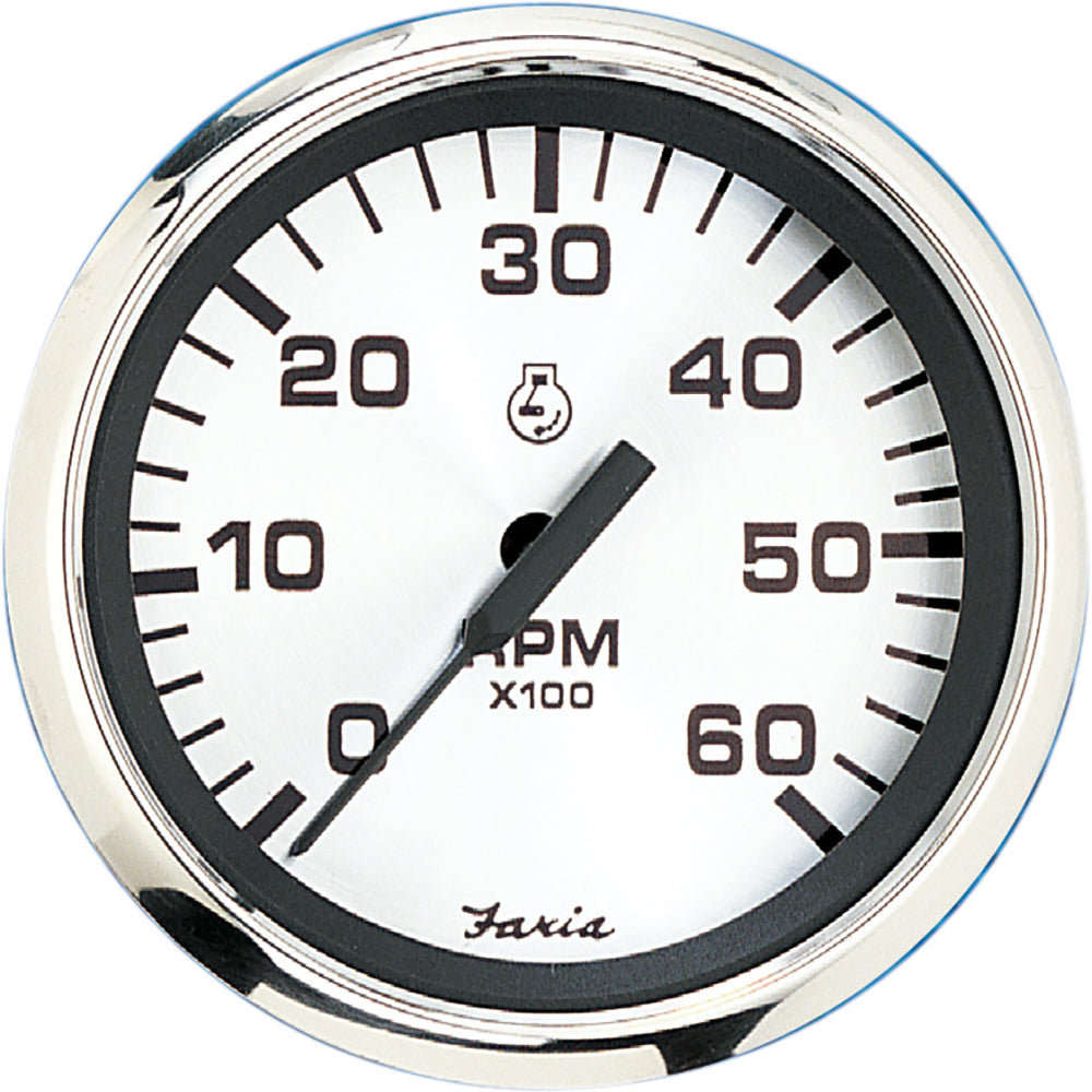 Tri-Water Marine | Faria Spun Silver 4" Tachometer (6000 RPM) (Gas Inboard I/O) [36004]