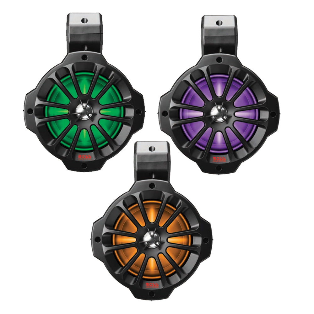 Tri-Water Marine | Boss Audio 6.5" B62RGB Amplified RGB Waketower Speakers - Matte Black - 750W [B62RGB]