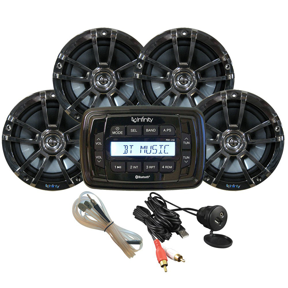 Tri-Water Marine | Infinity MPK250 Package w/Four (4) Chrome INF622 Speakers [INFMPK250-4]