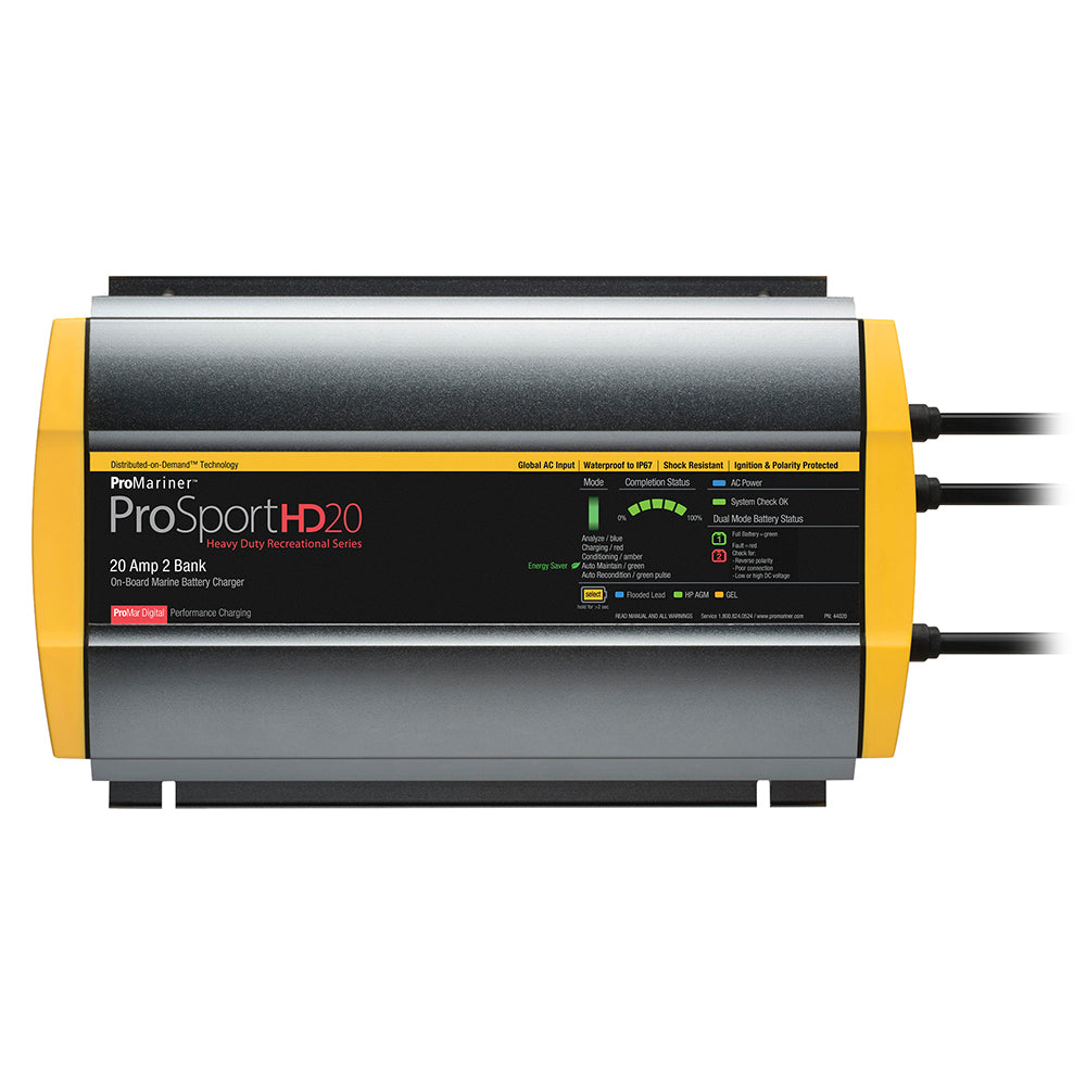 Tri-Water Marine | ProMariner ProSportHD 20 Gen 4 - 20 Amp - 2 Bank Battery Charger [44020]