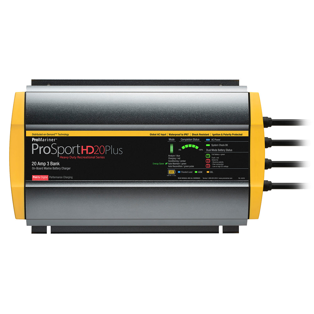 Tri-Water Marine | ProMariner ProSportHD 20 Plus Global Gen 4 - 20 Amp - 3-Bank Battery Charger [44029]