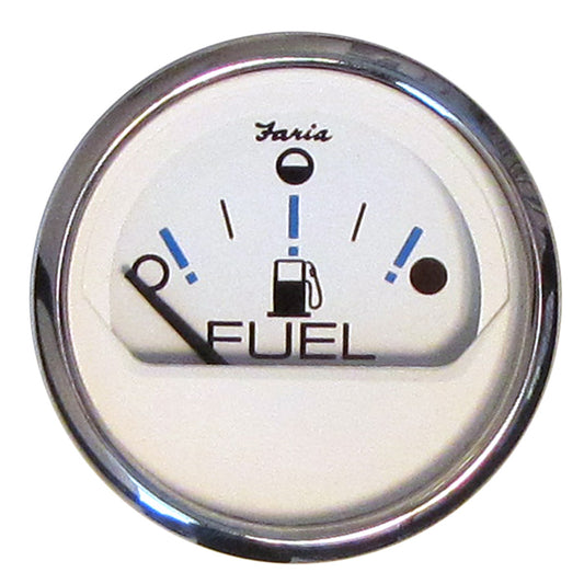 Tri-Water Marine | Faria Chesapeake White SS 2" Fuel Level Gauge - Metric (E-1/2-F) [13818]