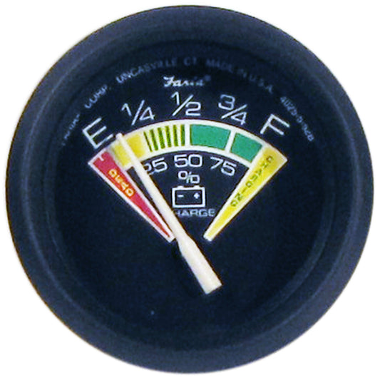 Tri-Water Marine | Faria Euro Black 2" Battery Condition Indicator (E to F) [12823]