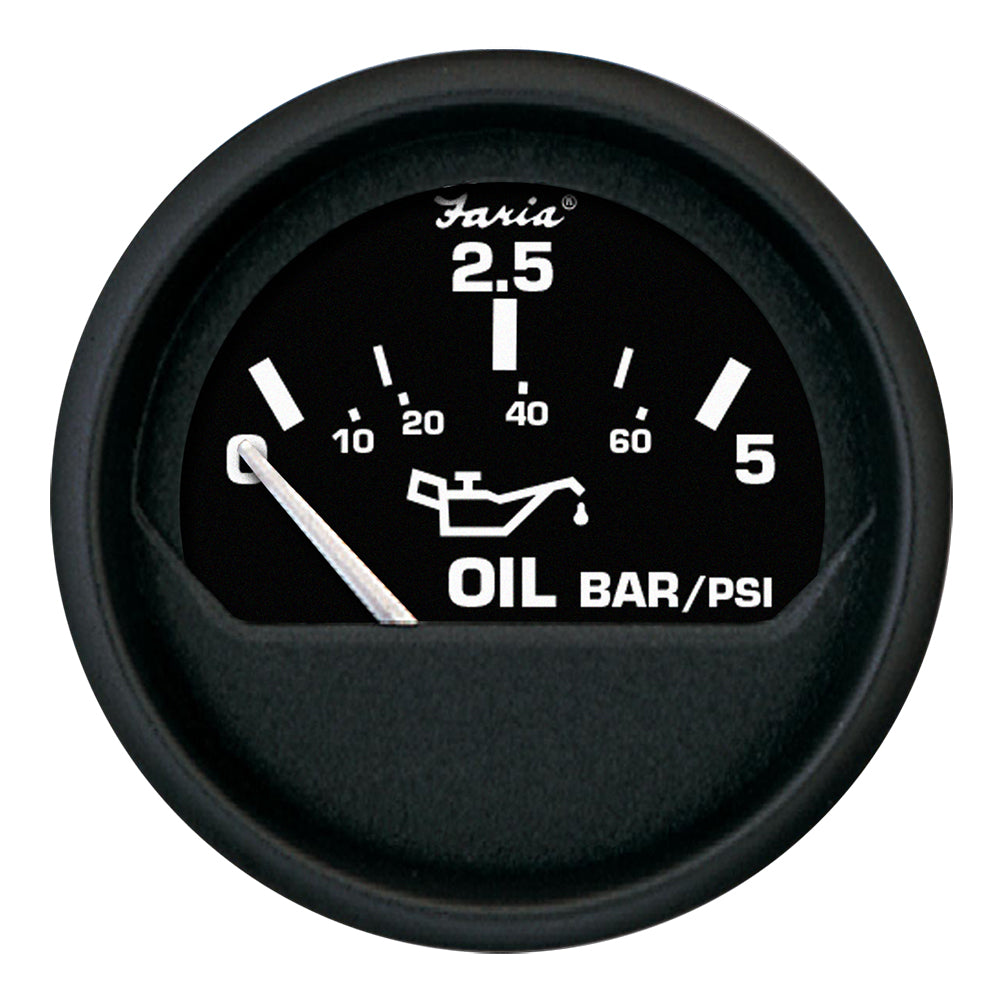 Tri-Water Marine | Faria Euro Black 2" Oil Pressure Gauge - Metric (5 Bar) [12805]