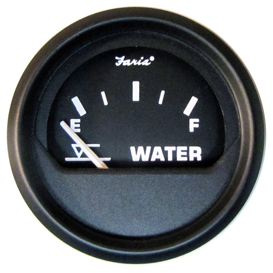 Tri-Water Marine | Faria Euro Black 2" Tank Level Gauge - Potable Water (Metric) [12831]