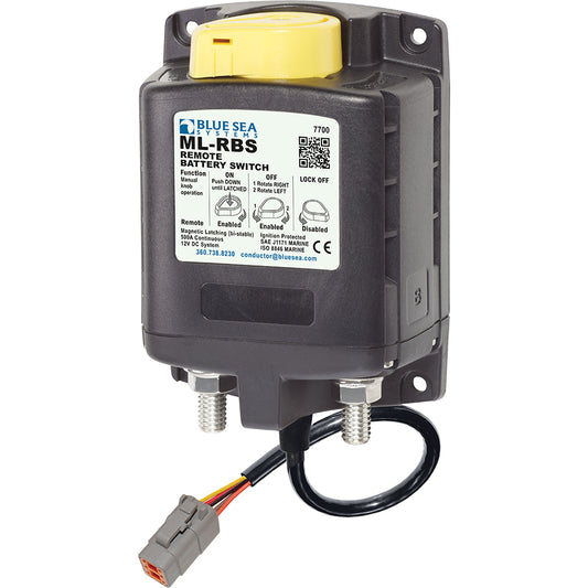 Tri-Water Marine | Blue Sea 7700100 ML Solenoid 12V 500A w/Manual Control Deutsch Connector [7700100]