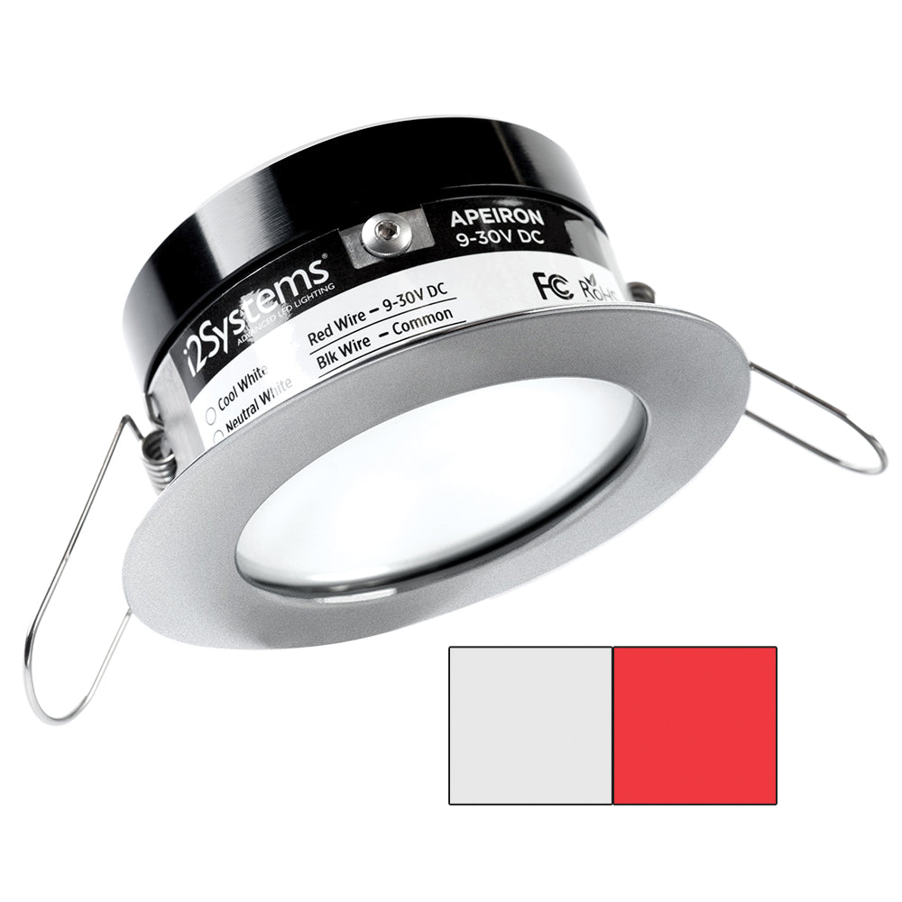 Tri-Water Marine | i2Systems Apeiron PRO A503 - 3W Spring Mount Light - Round - Cool White Red - Brushed Nickel Finish [A503-41AAG-H]