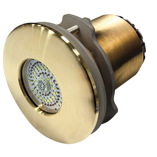 Tri-Water Marine | Lumitec SeaBlaze Typhoon Underwater Light - Bronze Thru-Hull LED Light - White/Blue - Flush Mount [101450]