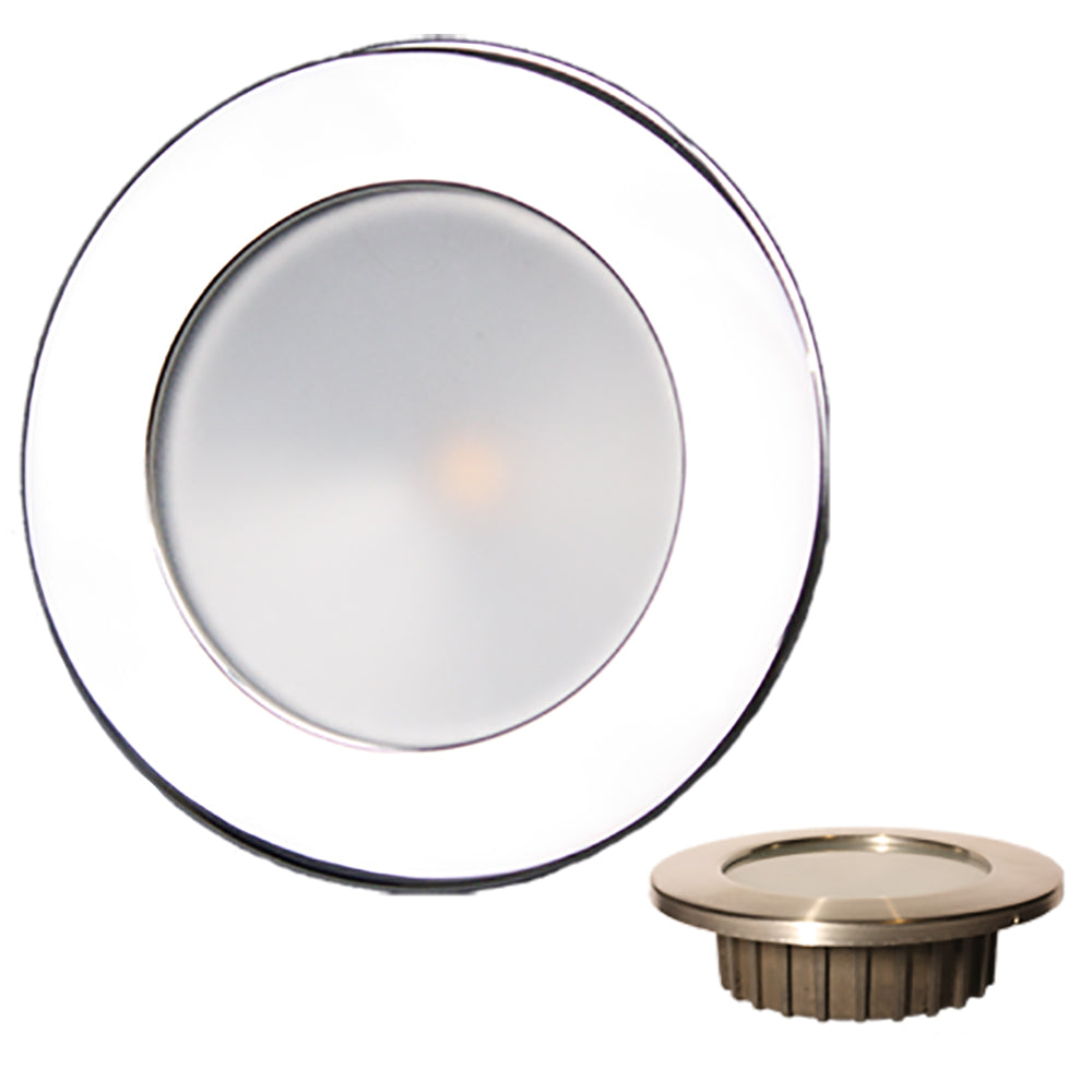 Tri-Water Marine | Lunasea "ZERO EMI Recessed 3.5 LED Light - Warm White w/Polished Stainless Steel Bezel - 12VDC [LLB-46WW-0A-SS]