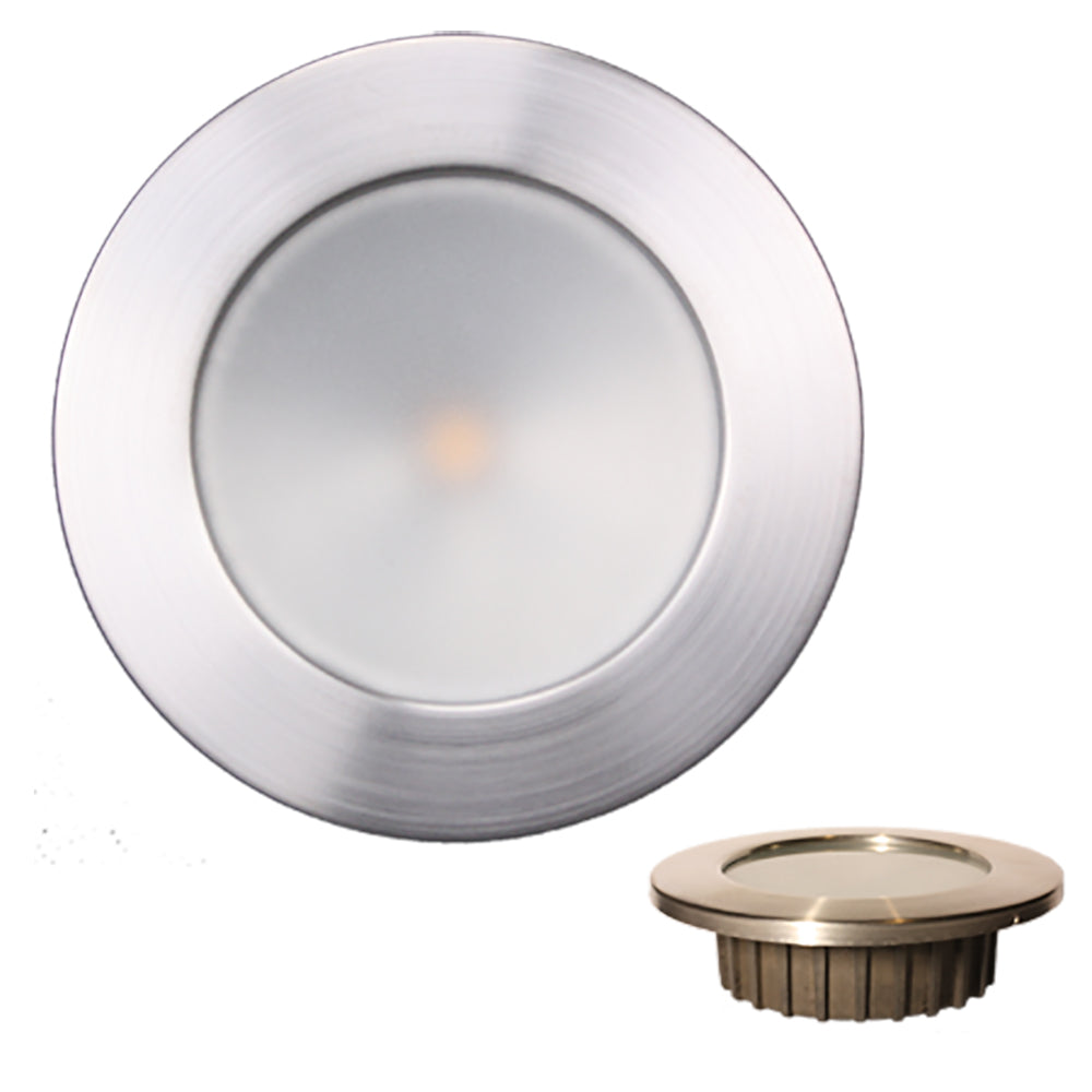 Tri-Water Marine | Lunasea ZERO EMI Recessed 3.5 LED Light - Warm White w/Brushed Stainless Steel Bezel - 12VDC [LLB-46WW-0A-BN]